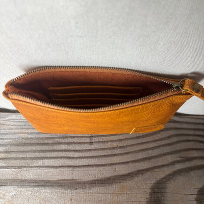 Leather Phone Clutch With Wrist Strap