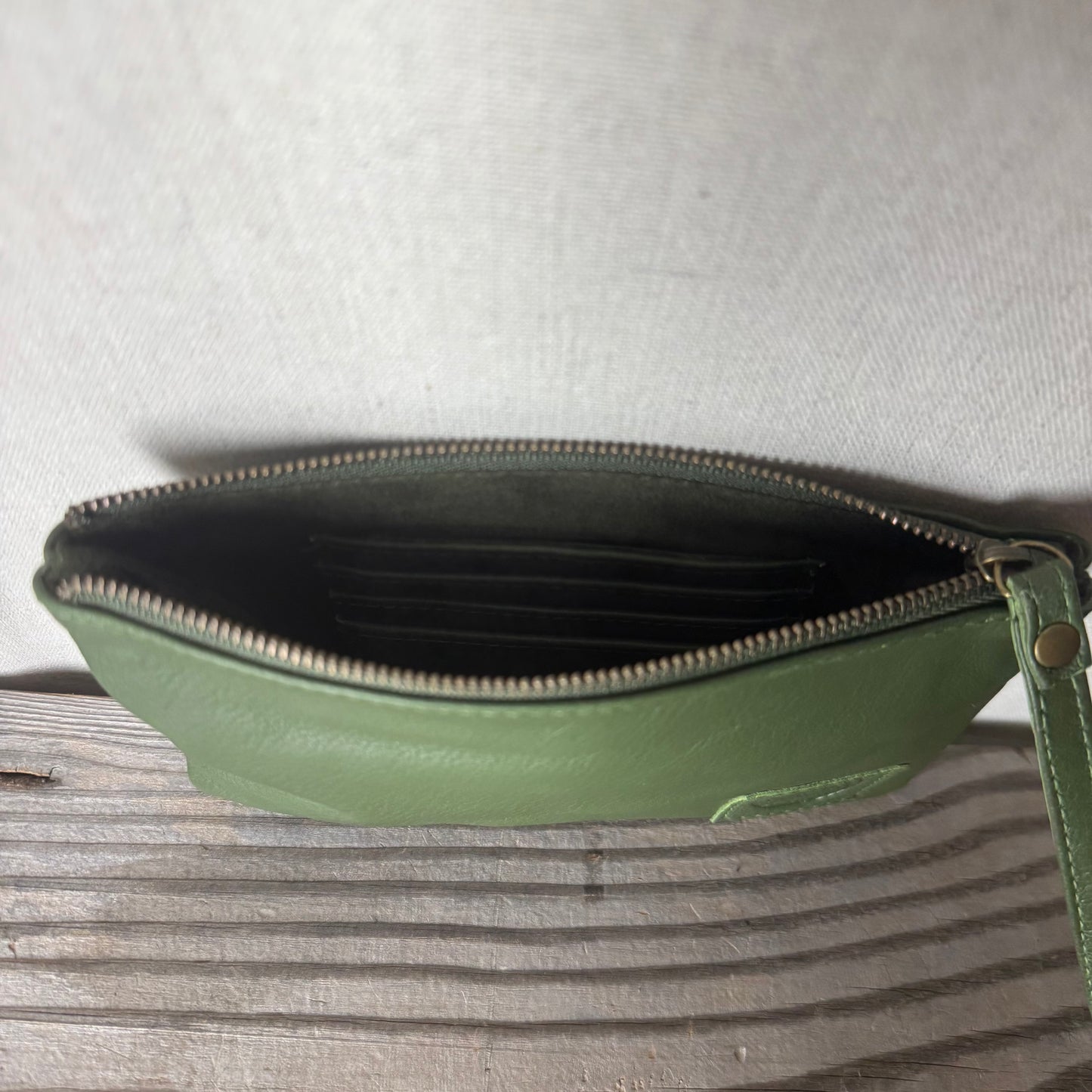 Leather Phone Clutch With Wrist Strap