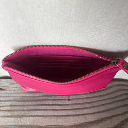 Leather Phone Clutch With Wrist Strap