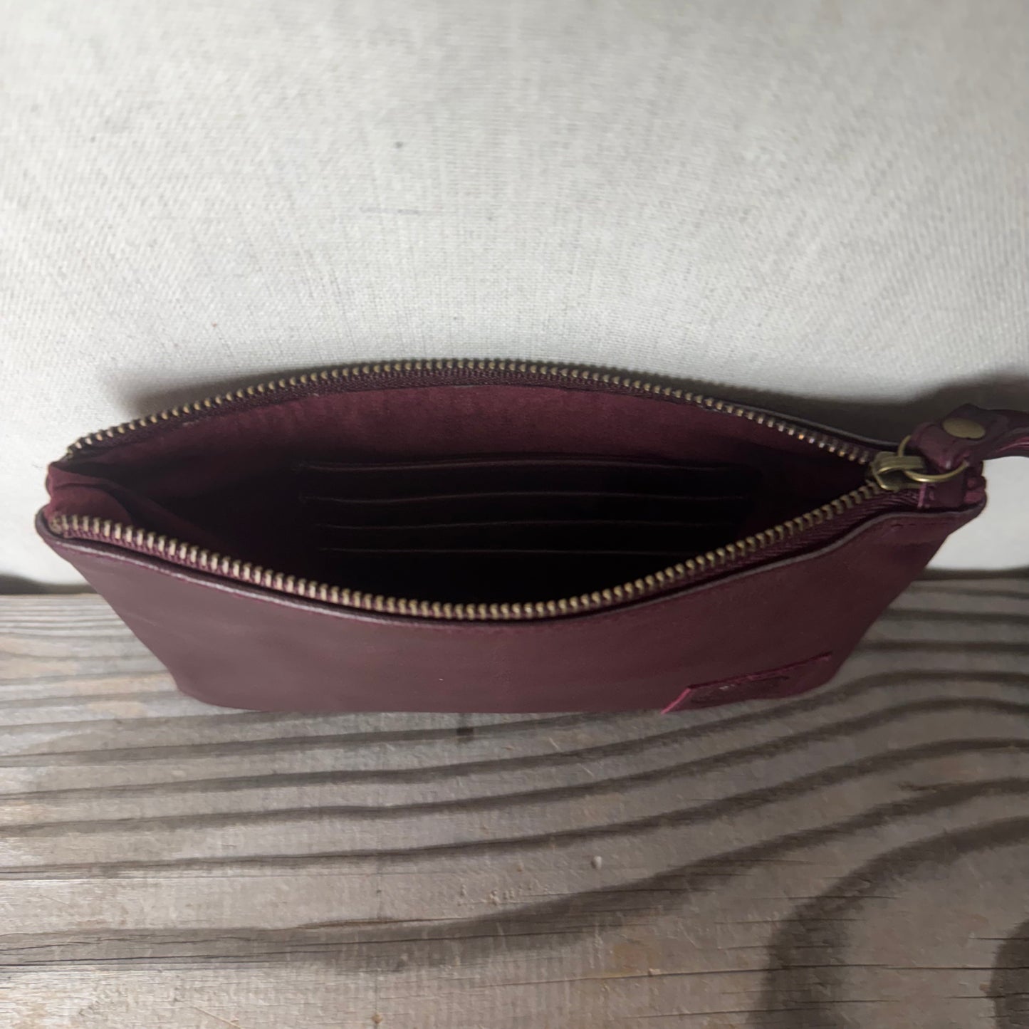 Leather Phone Clutch With Wrist Strap