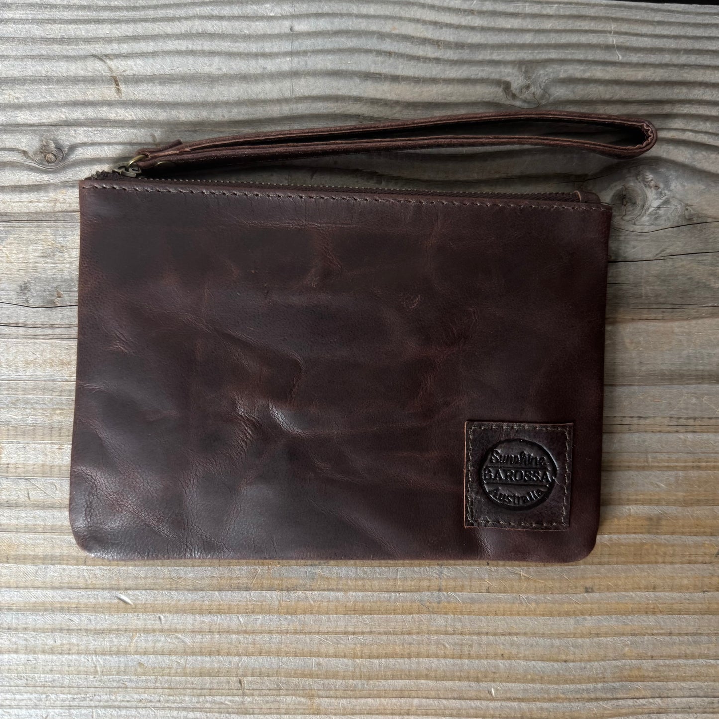 Leather Phone Clutch With Wrist Strap