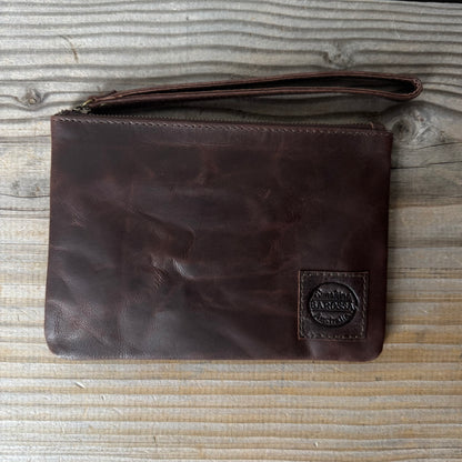 Leather Phone Clutch With Wrist Strap