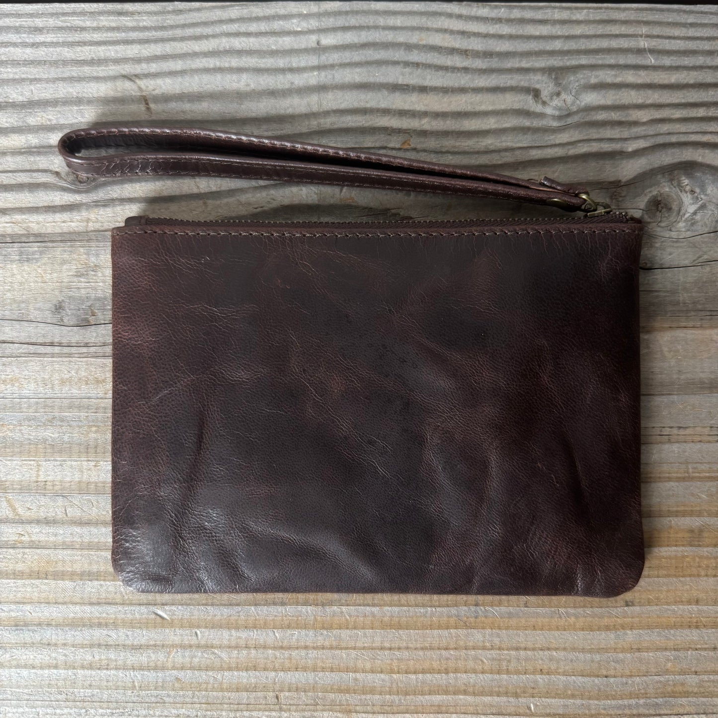Leather Phone Clutch With Wrist Strap