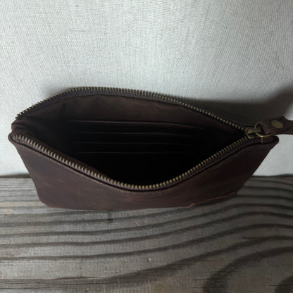 Leather Phone Clutch With Wrist Strap