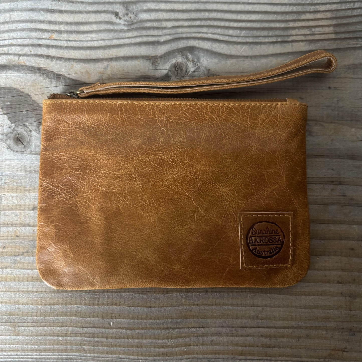 Leather Phone Clutch With Wrist Strap