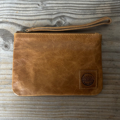 Leather Phone Clutch With Wrist Strap