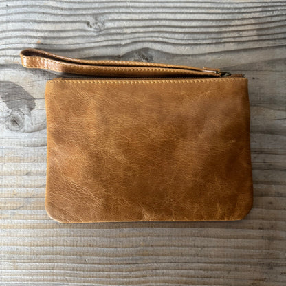 Leather Phone Clutch With Wrist Strap