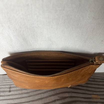 Leather Phone Clutch With Wrist Strap