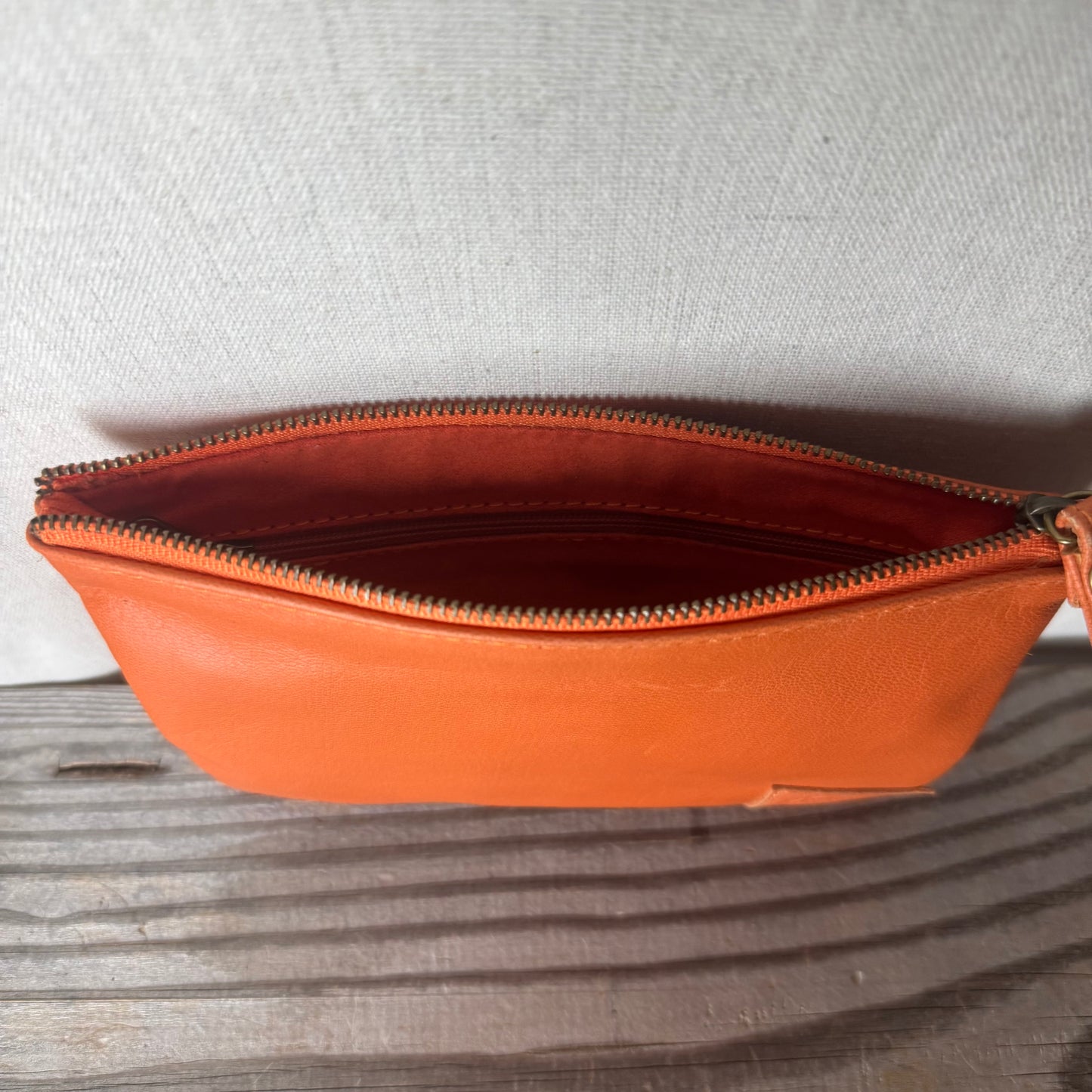 Leather Phone Clutch With Wrist Strap