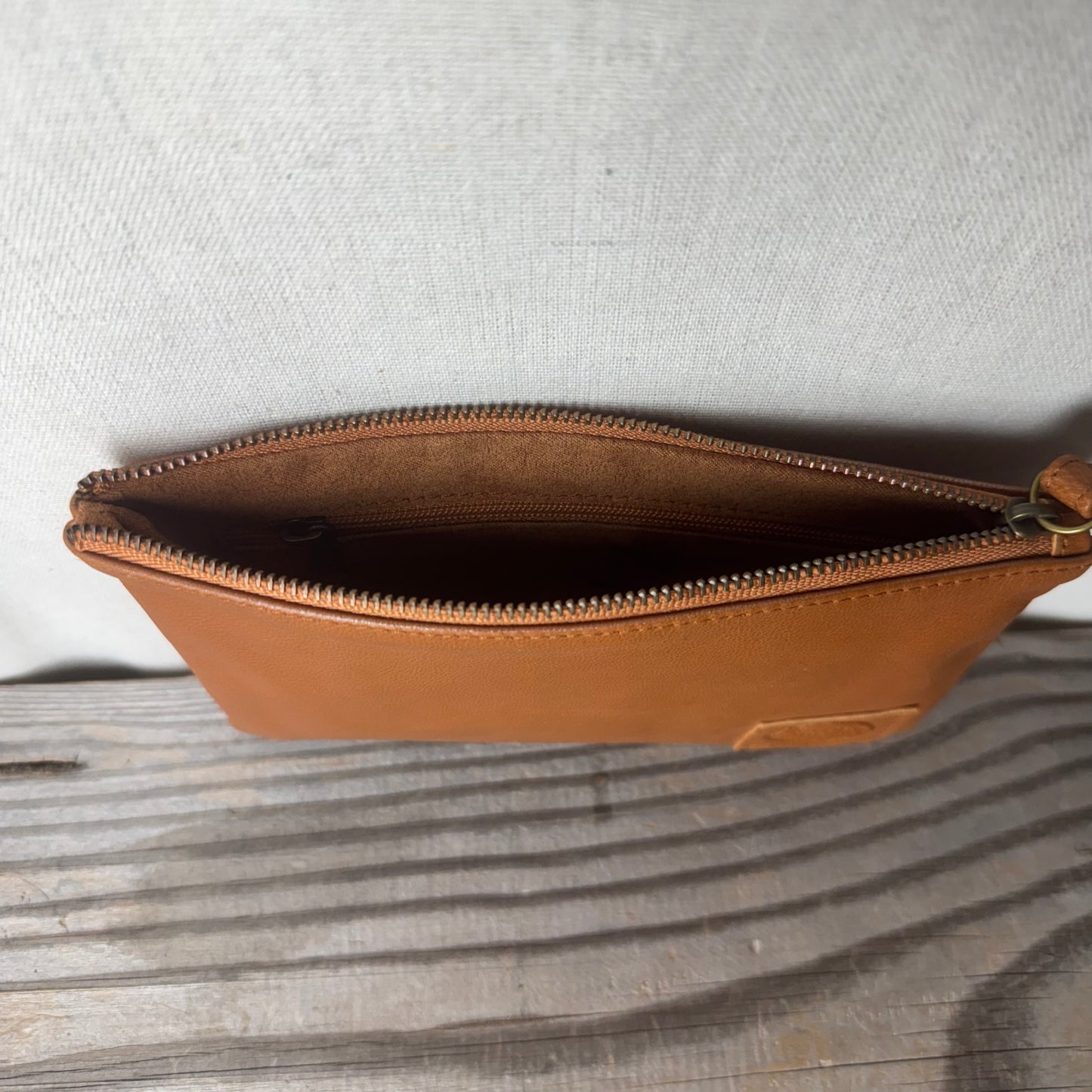 Leather Phone Clutch With Wrist Strap