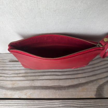 Leather Phone Clutch With Wrist Strap