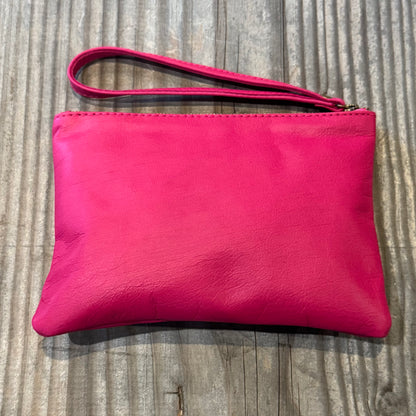 Leather Phone Clutch With Wrist Strap