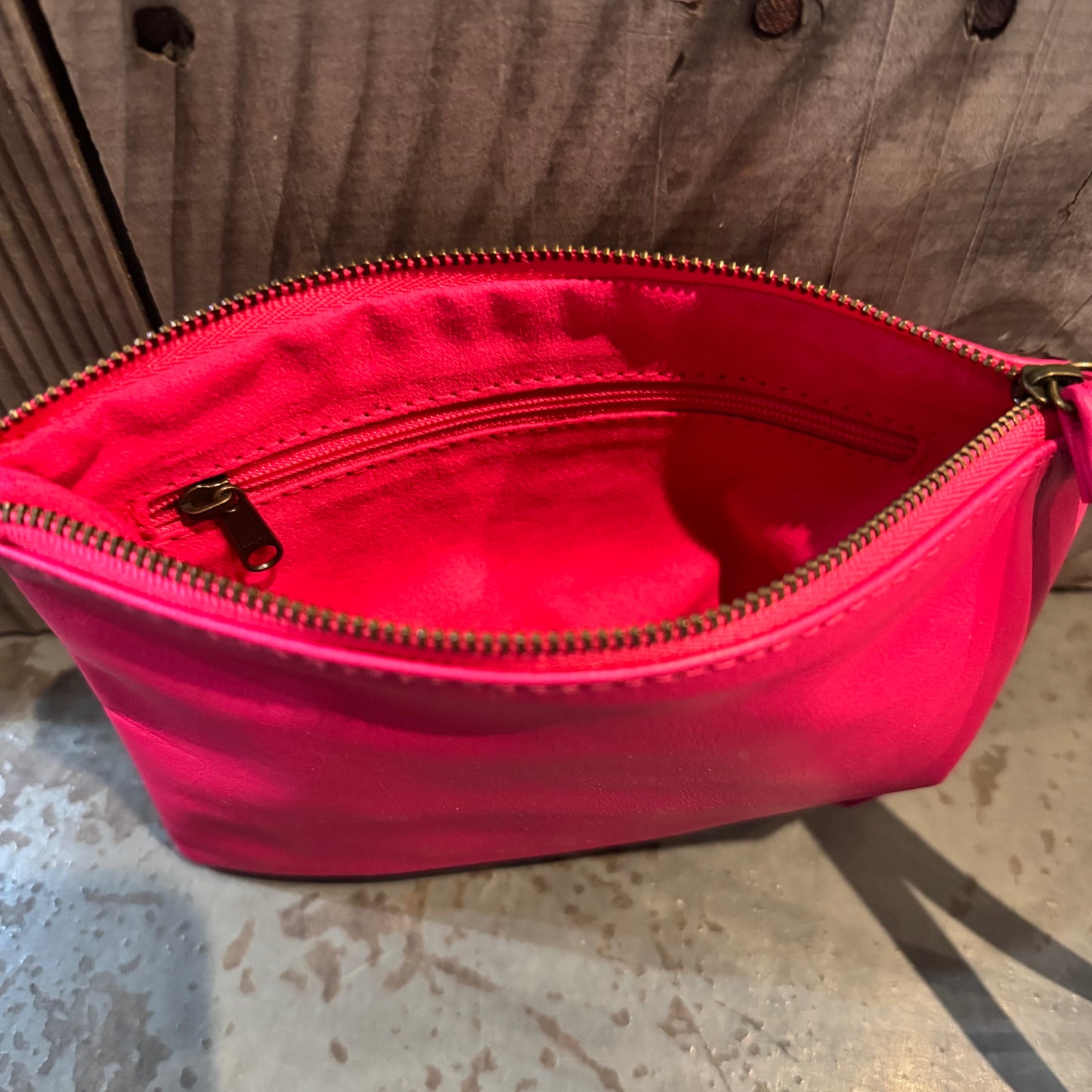 Leather Phone Clutch With Wrist Strap