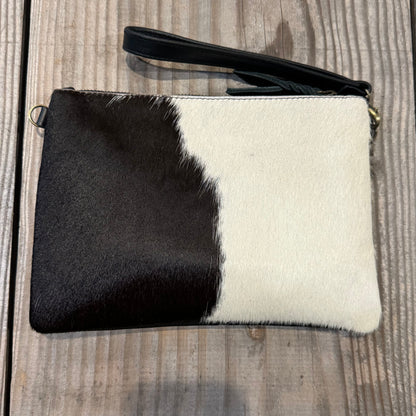 Cowhide Fur & Leather Clutch