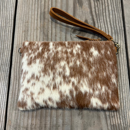Cowhide Fur & Leather Clutch