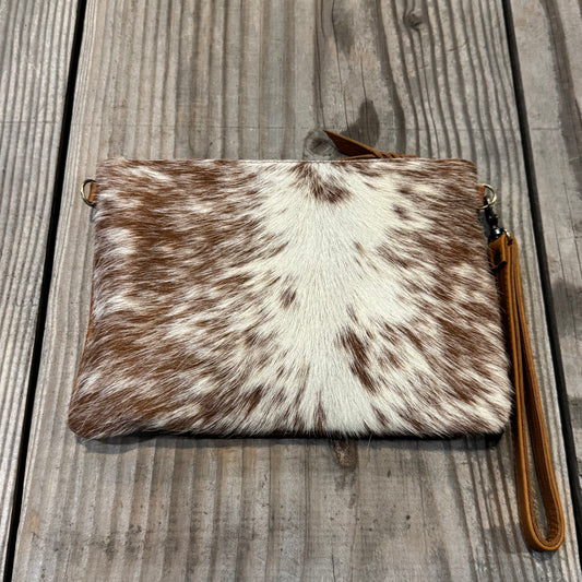 Cowhide Fur & Leather Clutch