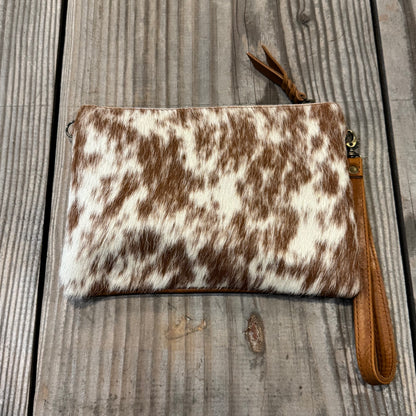 Cowhide Fur & Leather Clutch