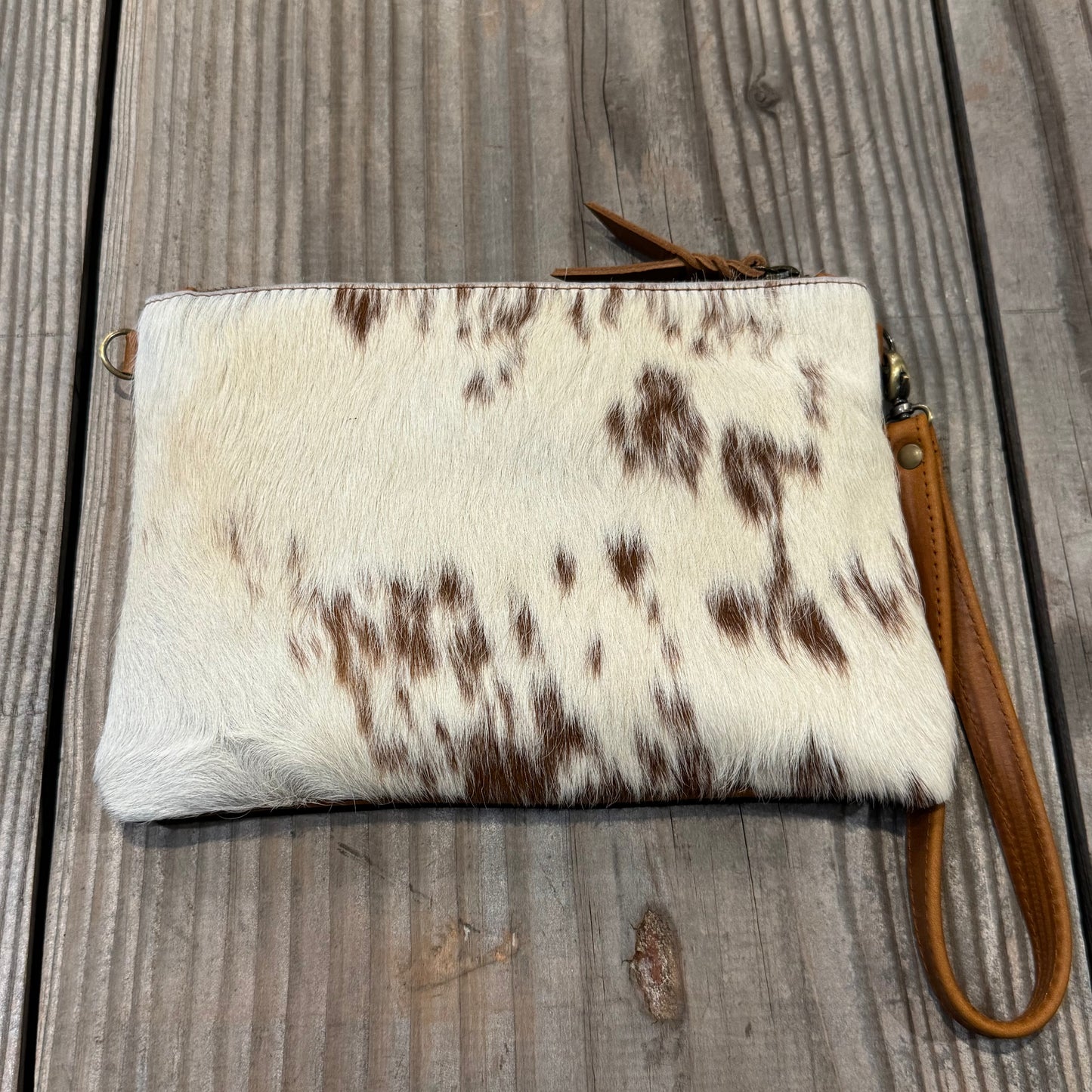 Cowhide Fur & Leather Clutch
