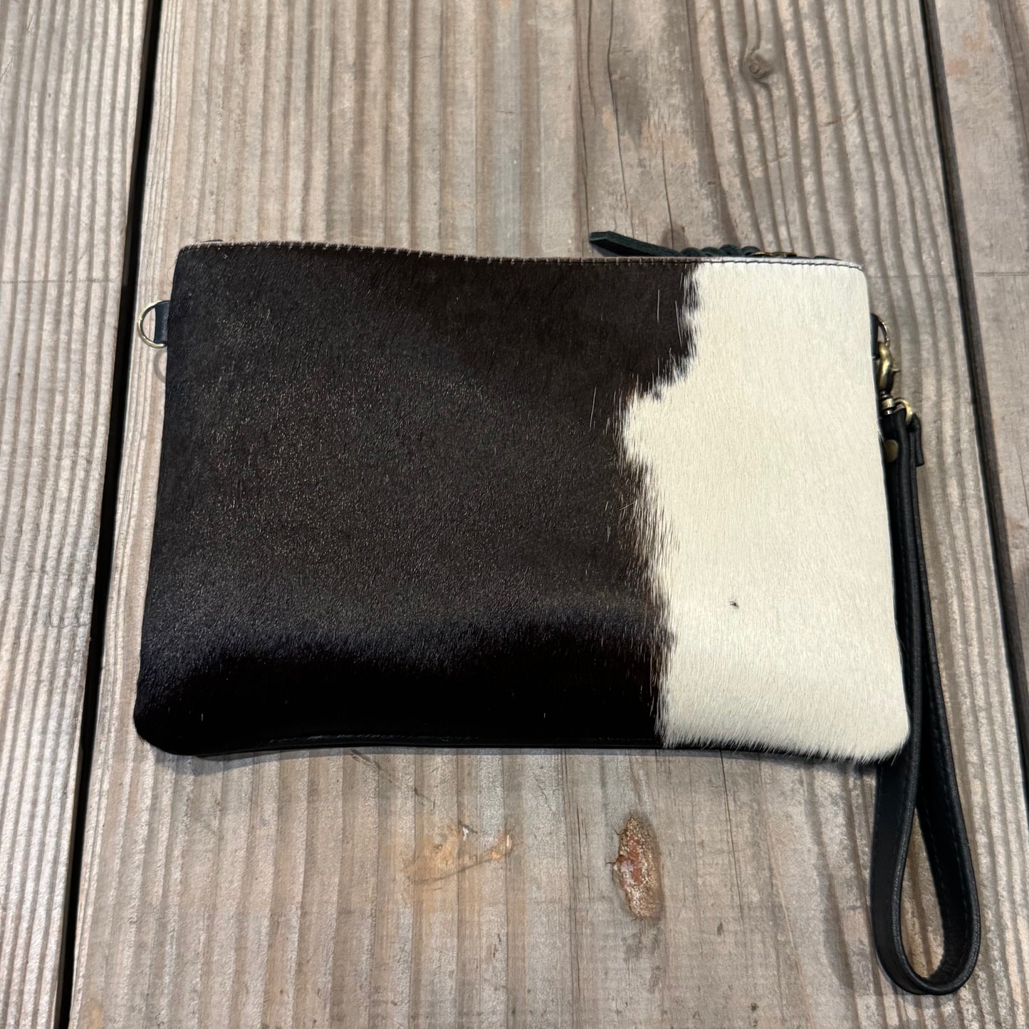Cowhide Fur & Leather Clutch