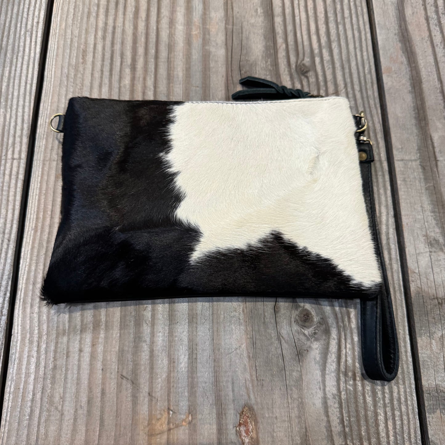 Cowhide Fur & Leather Clutch