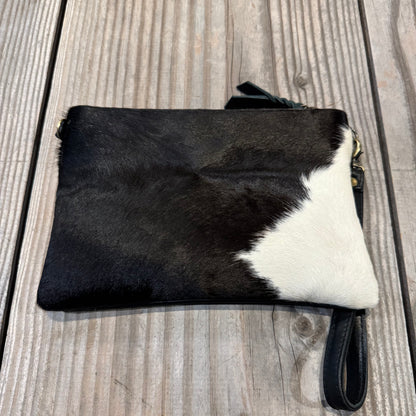 Cowhide Fur & Leather Clutch