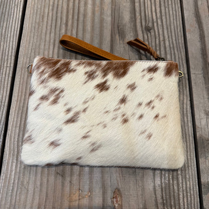 Cowhide Fur & Leather Clutch