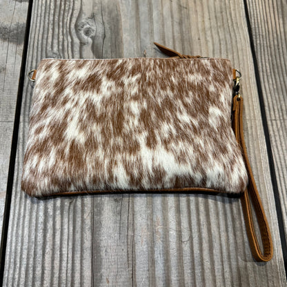Cowhide Fur & Leather Clutch