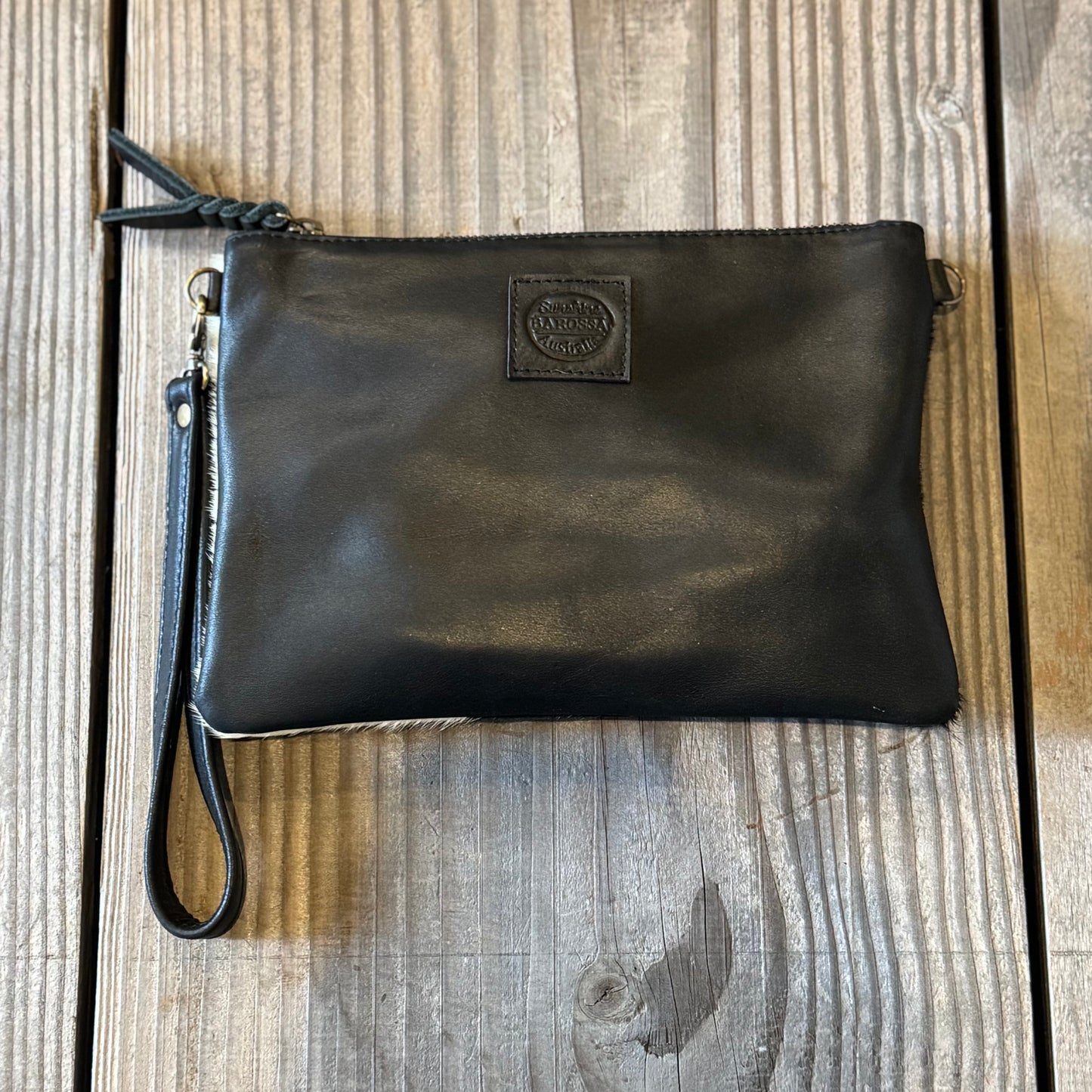 Cowhide Fur & Leather Clutch