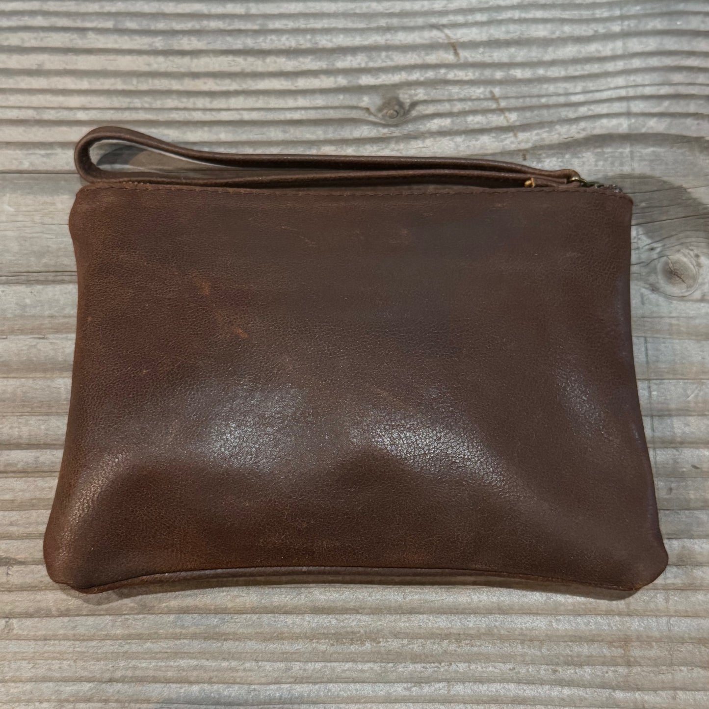 Leather Phone Clutch With Wrist Strap