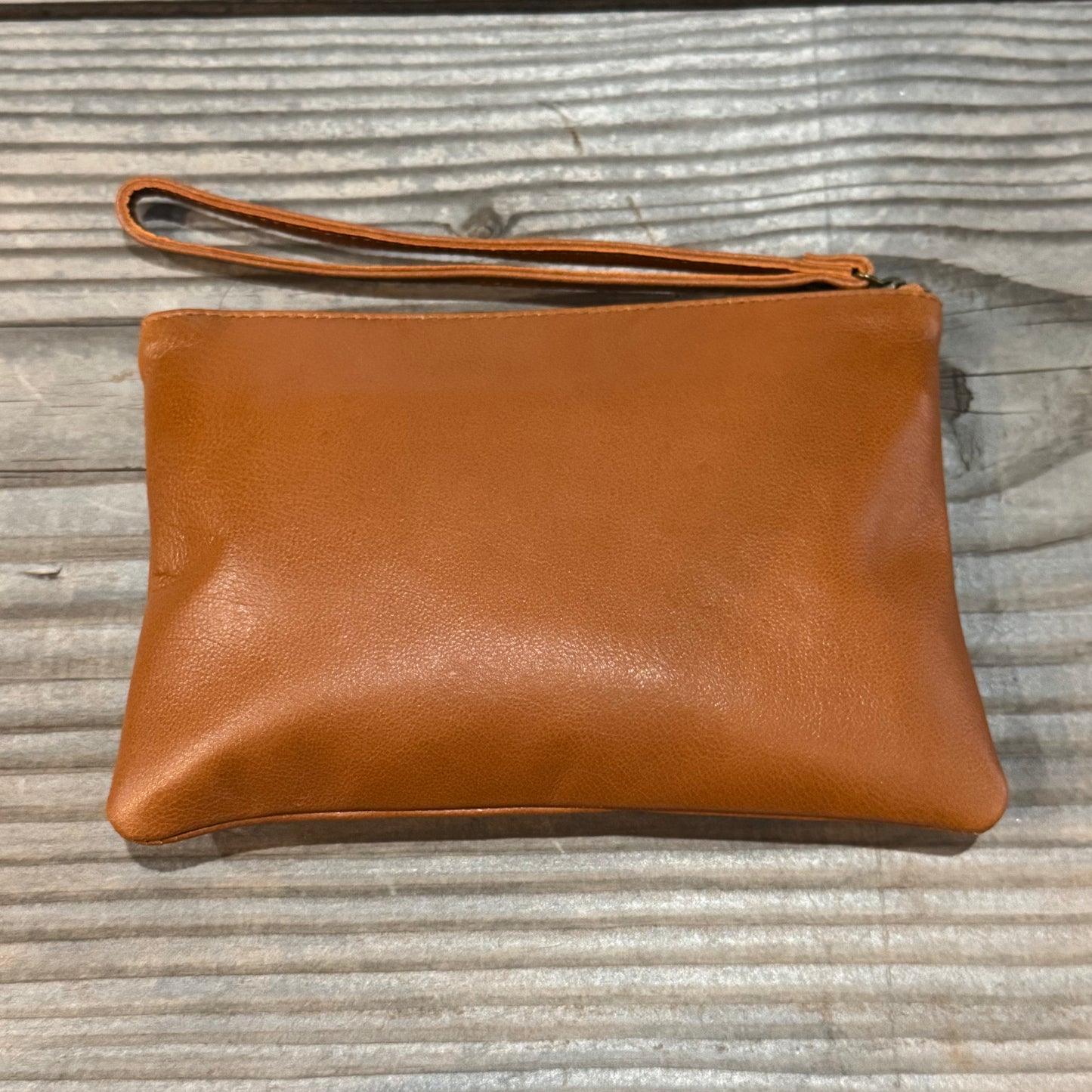 Leather Phone Clutch With Wrist Strap