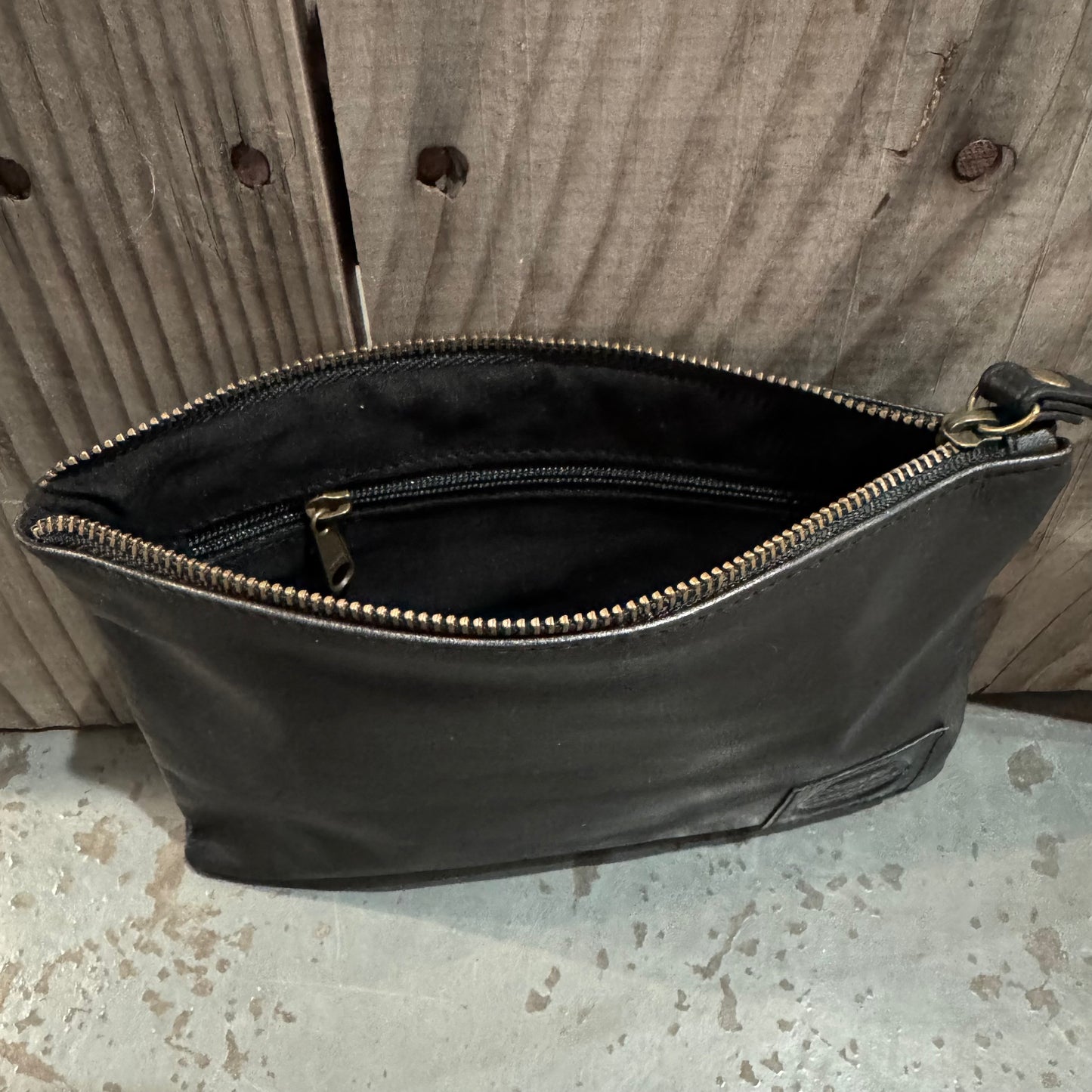 Leather Phone Clutch With Wrist Strap