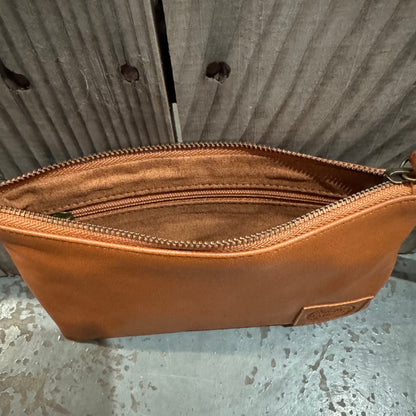 Leather Phone Clutch With Wrist Strap