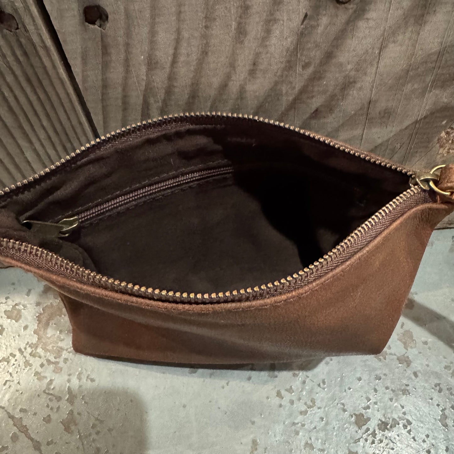 Leather Phone Clutch With Wrist Strap