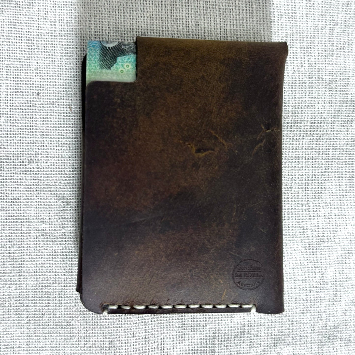 Hand-Stitched Raw Fold Wallet