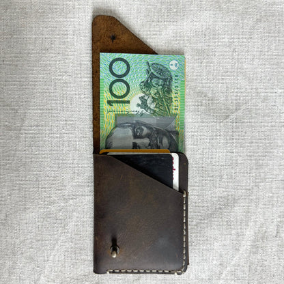 Hand-Stitched Raw Fold Wallet