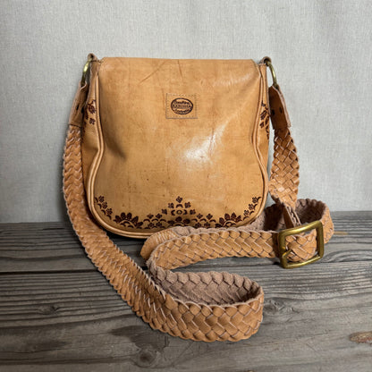 Retro Vibes Carved Leather Handbag