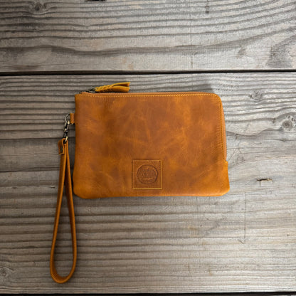 Long-Zippered Leather Clutch