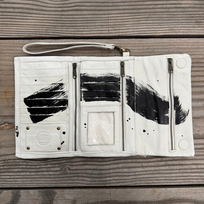 JP Hand-painted Soft White Leather Wallet/Purse