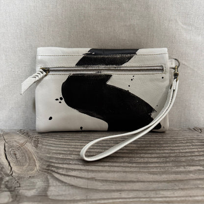 JP Hand-painted Soft White Leather Wallet/Purse