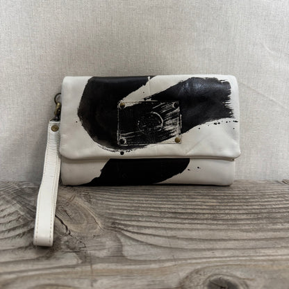 JP Hand-painted Soft White Leather Wallet/Purse