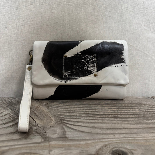 JP Hand-painted Soft White Leather Wallet/Purse