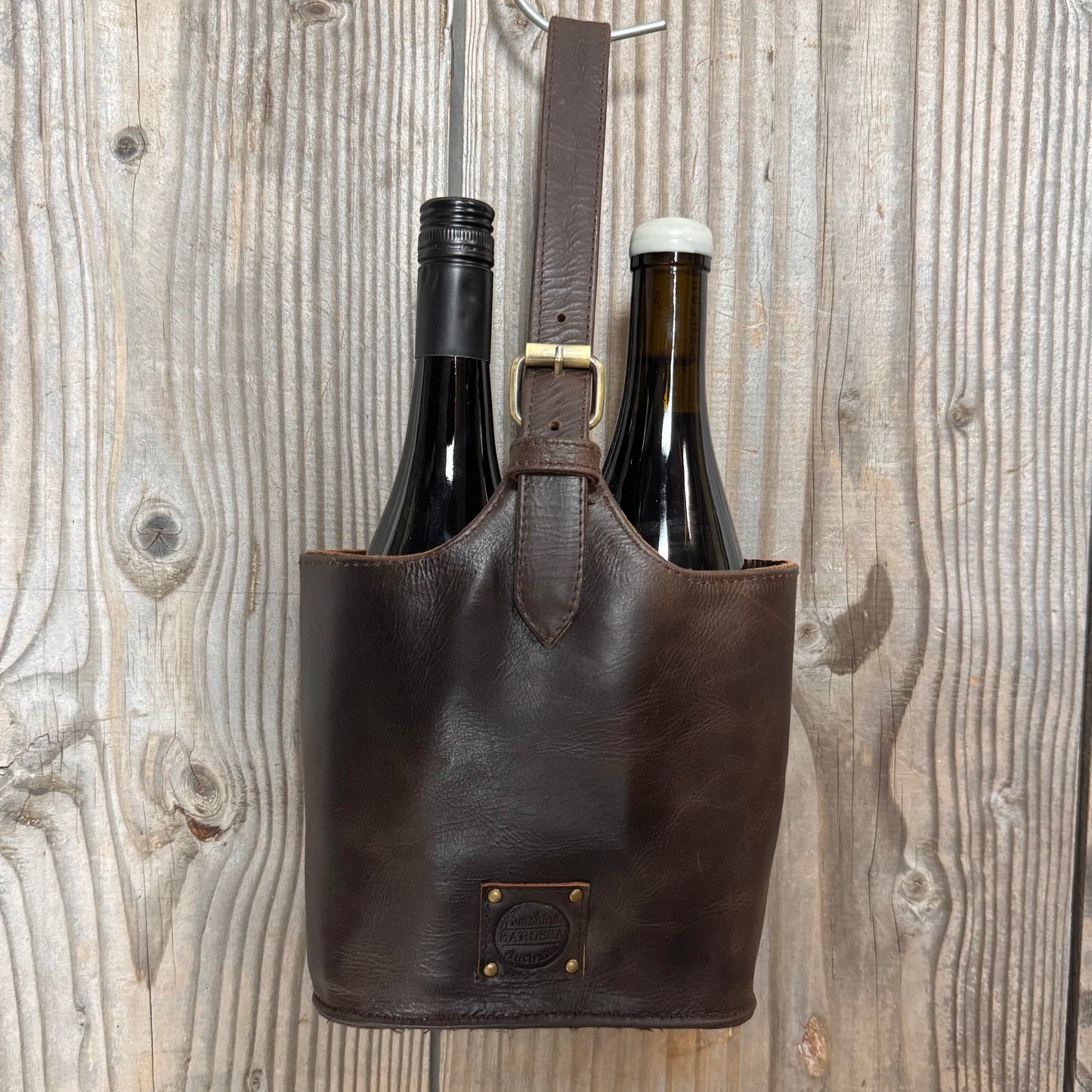 Twin Bottle Leather Wine Carrier