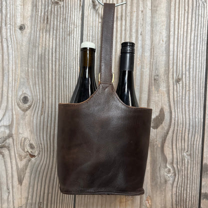 Twin Bottle Leather Wine Carrier