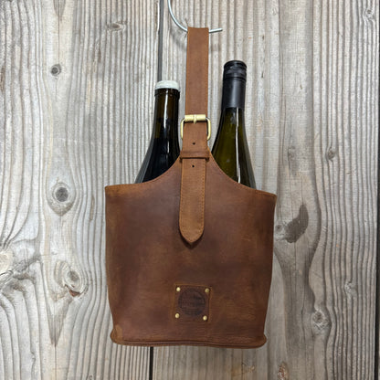 Twin Bottle Leather Wine Carrier