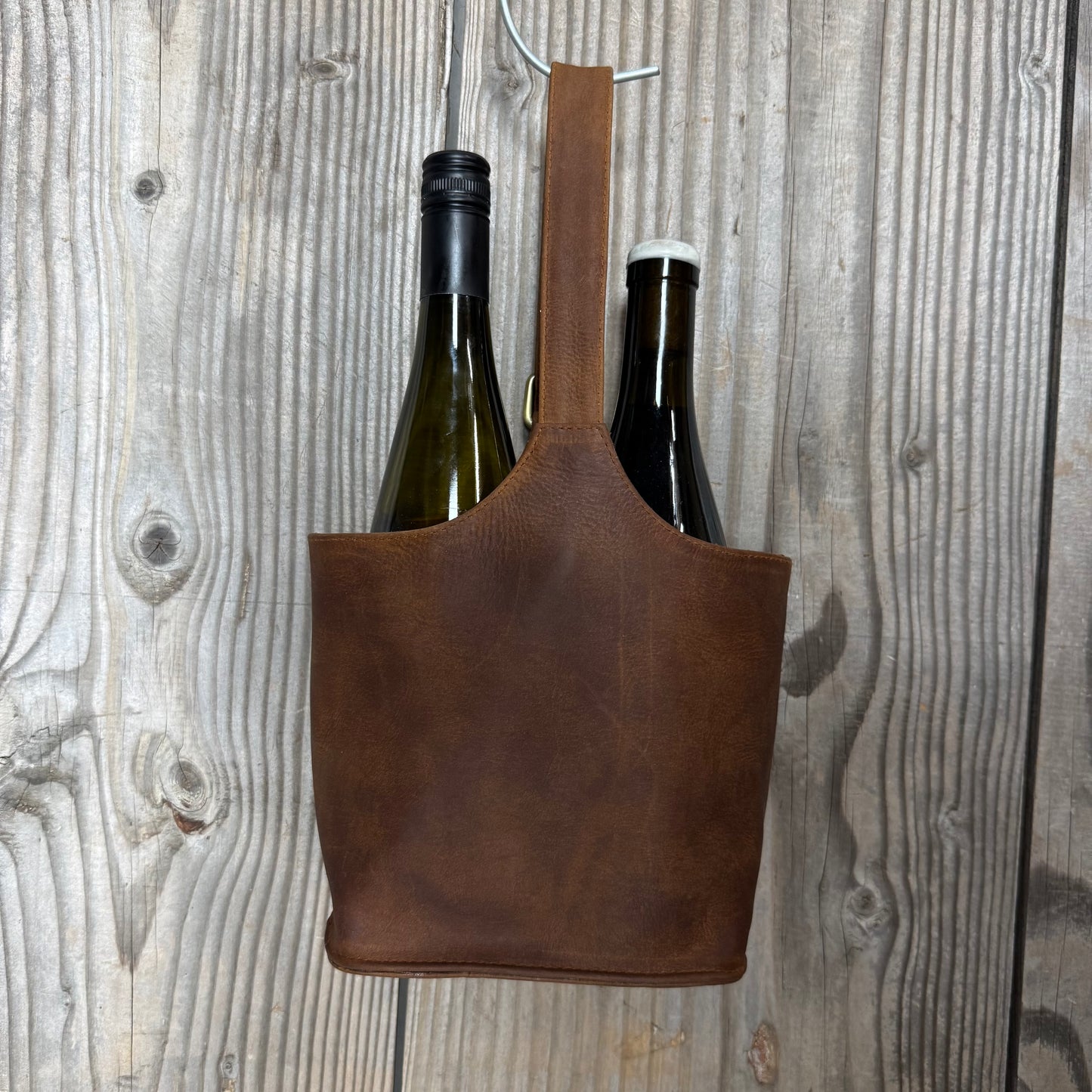 Twin Bottle Leather Wine Carrier