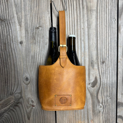 Twin Bottle Leather Wine Carrier
