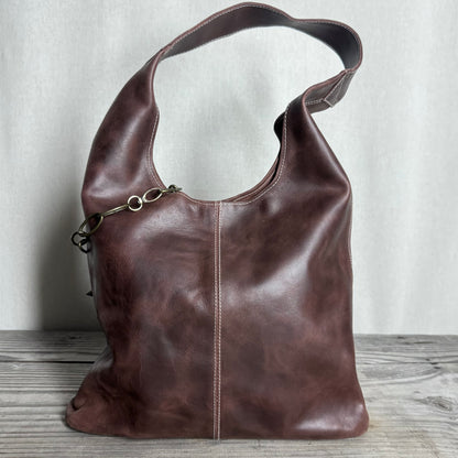 The Warm Vintage Brown Bling Slouch with Internal Detachable Clutch