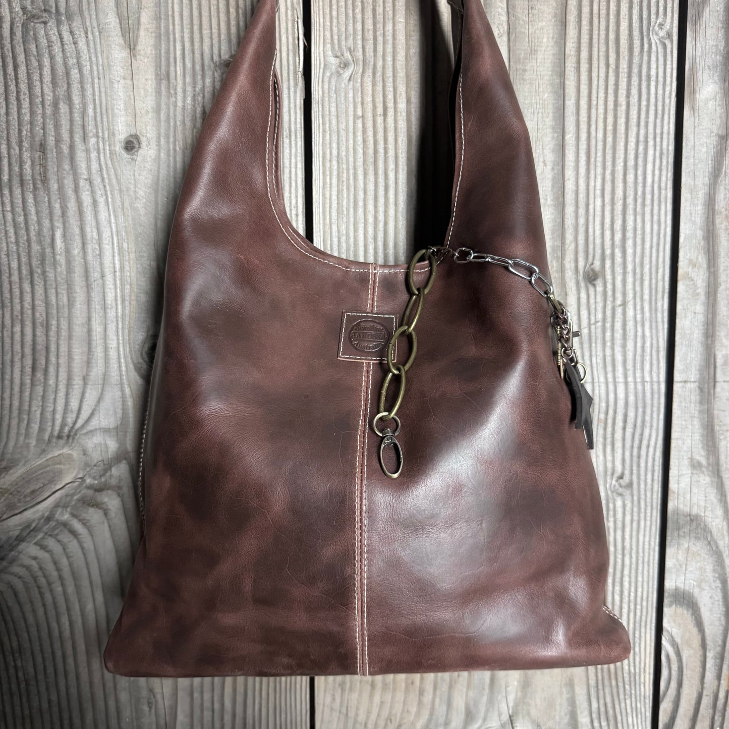 The Warm Vintage Brown Bling Slouch with Internal Detachable Clutch