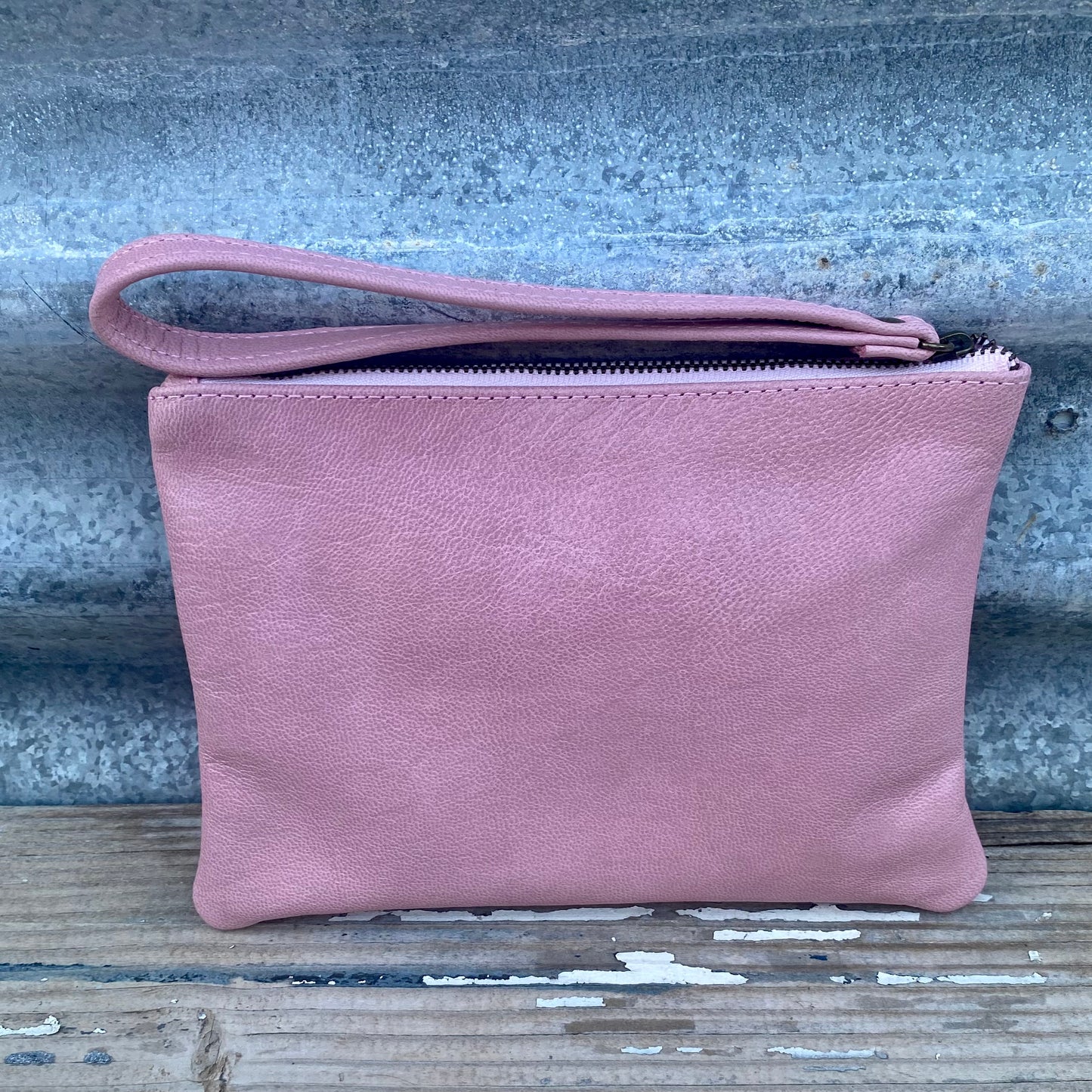 Leather Phone Clutch With Wrist Strap