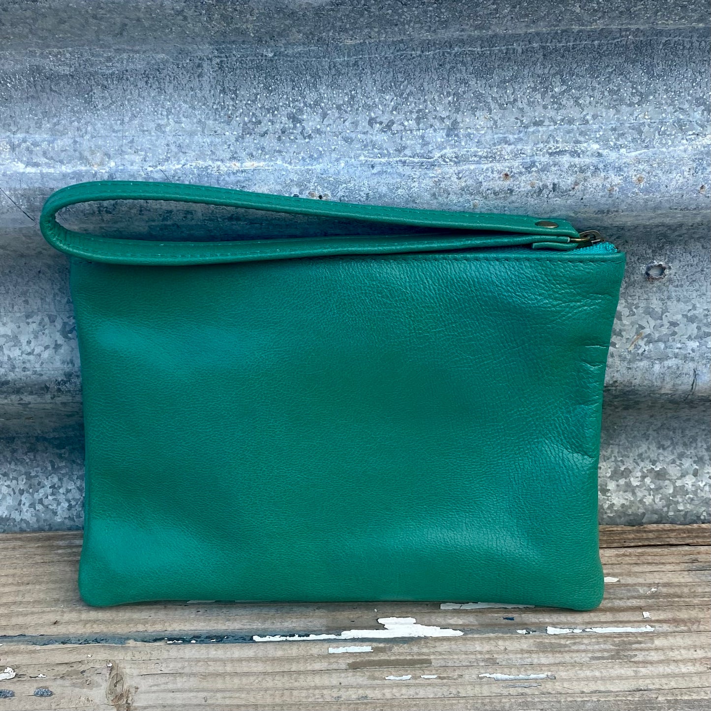 Leather Phone Clutch With Wrist Strap